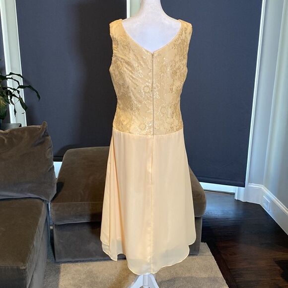 Women’s Tea Length Chiffon & Lace Dress with Matching Chiffon Jacket Size 12 - Picture 6 of 13